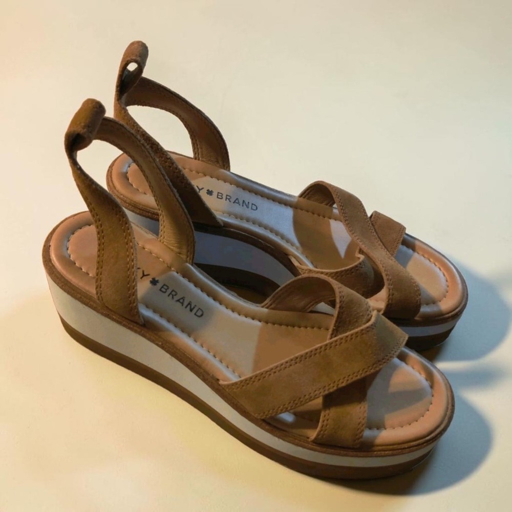 Lucky Brand Sandals Women's Size 7.5 M Ankle Strappy Chunky Heel NEW
